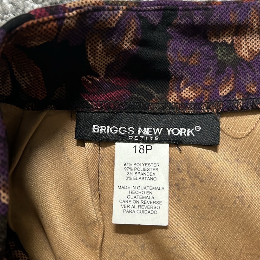 Briggs New York Purple and Brown Floral Jacket & Skirt Coord Set - Picture 8 of 10
